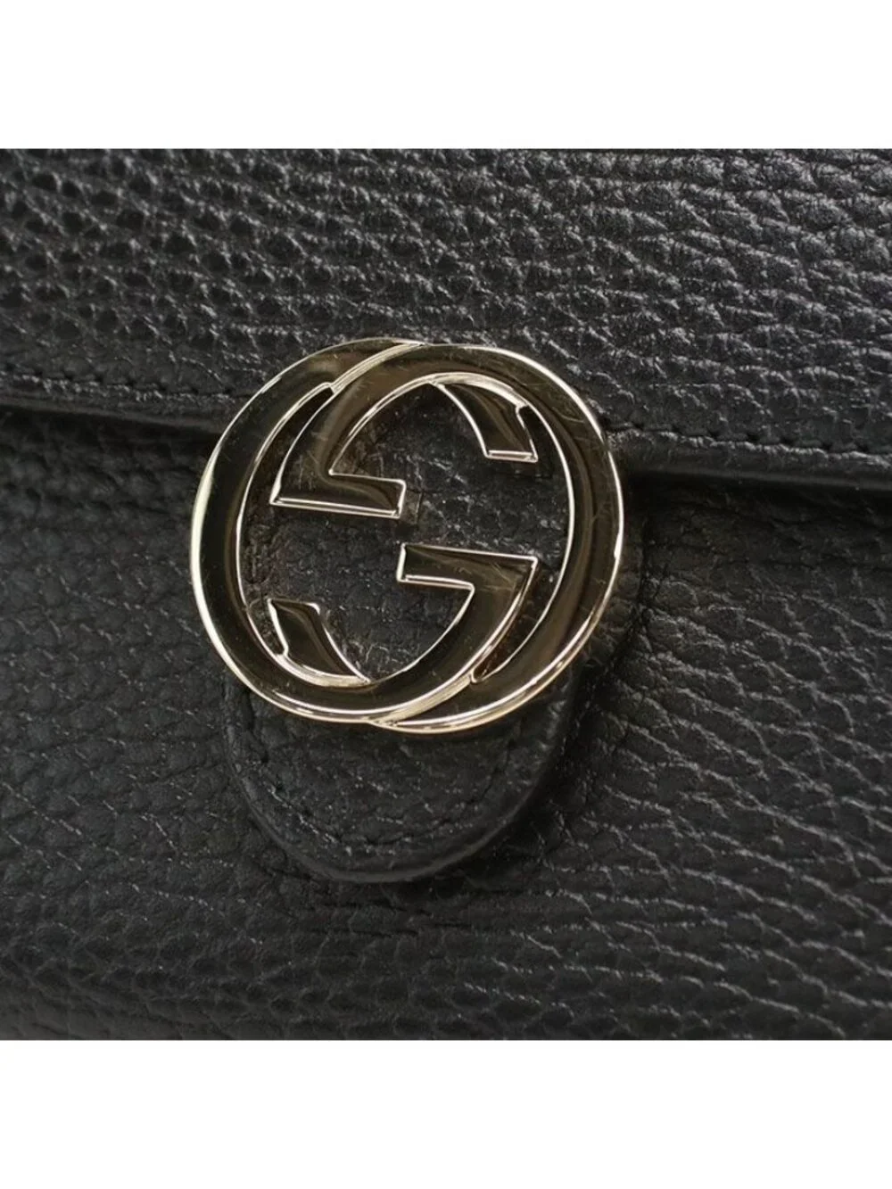 Gucci Hook Interlocking Bifold Wallet Leather
